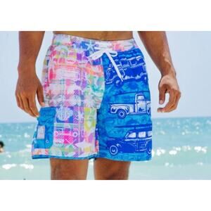 Trunkers Men's 2XL Limited Edition Rambler Plaid Swim/Board Shorts Multi Color